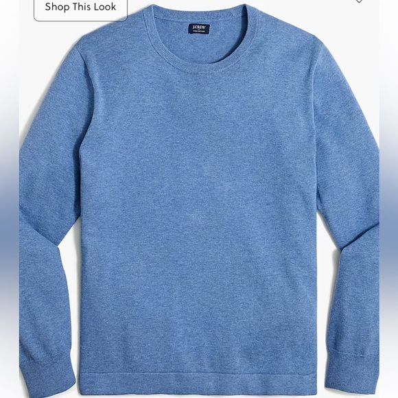 J crew heather periwinkle Cotton crewneck sweater-tee - Picture 4 of 5